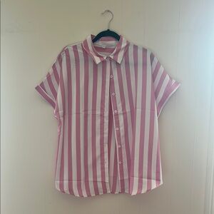 Stylish Pink Striped Button-Up Shirt